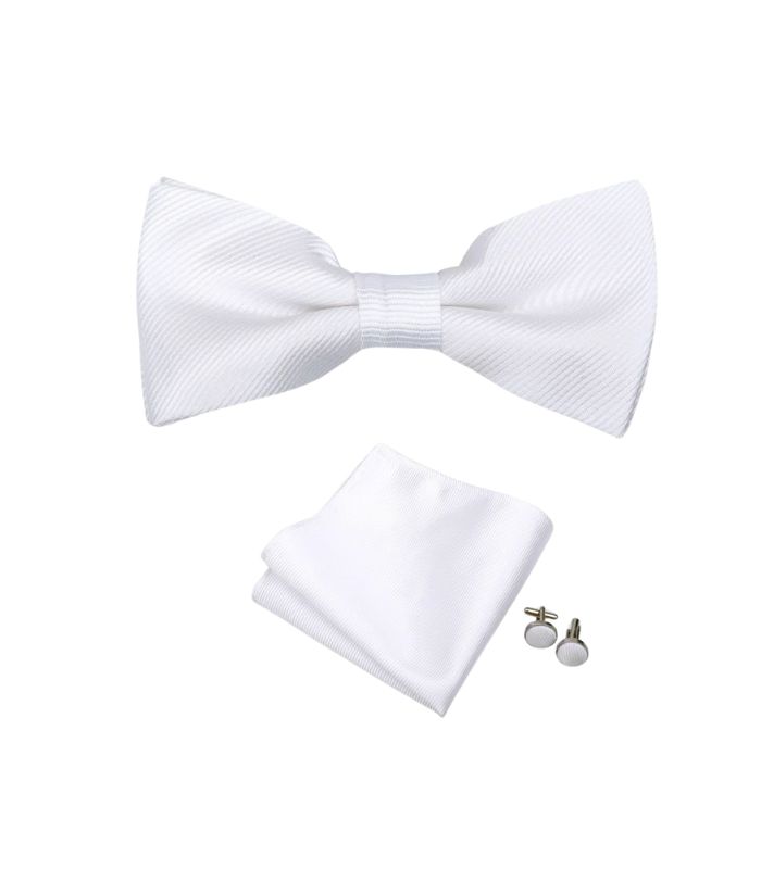 Vlinderdas set wit
